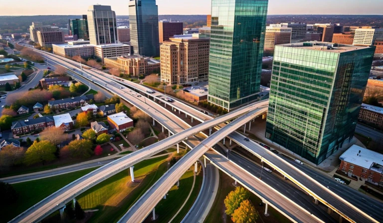Tysons Virginia skyline, aerial