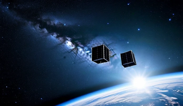 Satellite array in orbit